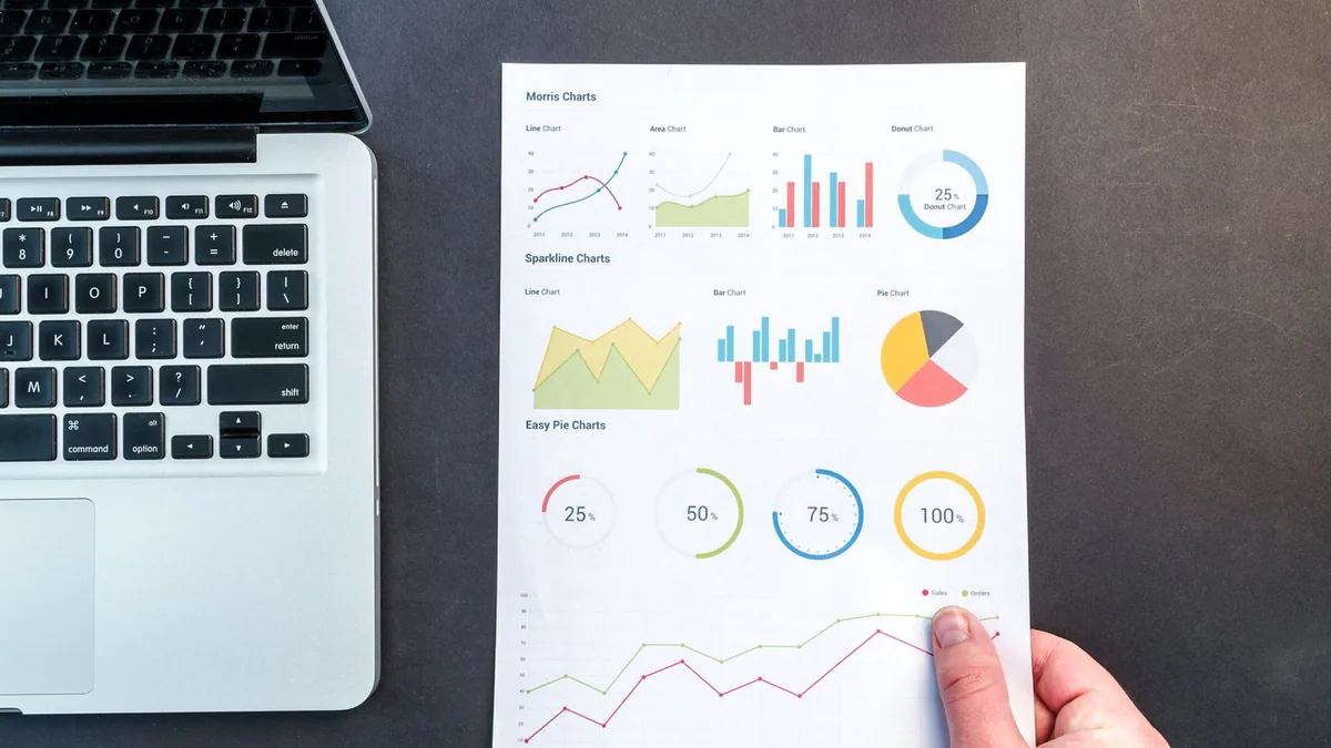 Avantages du SEO : graphiques de résultats présentés sur papier